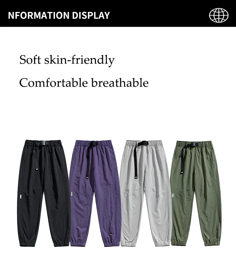 Men Waterproof Pant Autumn With Belt Hiking Trousers Breathable Mountaineering Pant Multi-pocket Camping Fishing Sport Trousers