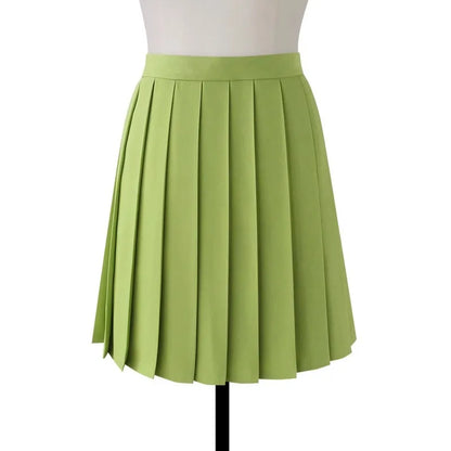 Women High Waist Pleated Midi Skirt Y2k Summer Knee-length Preppy Style Harajuku  Hot Street School Cosplay Casual Female Faldas