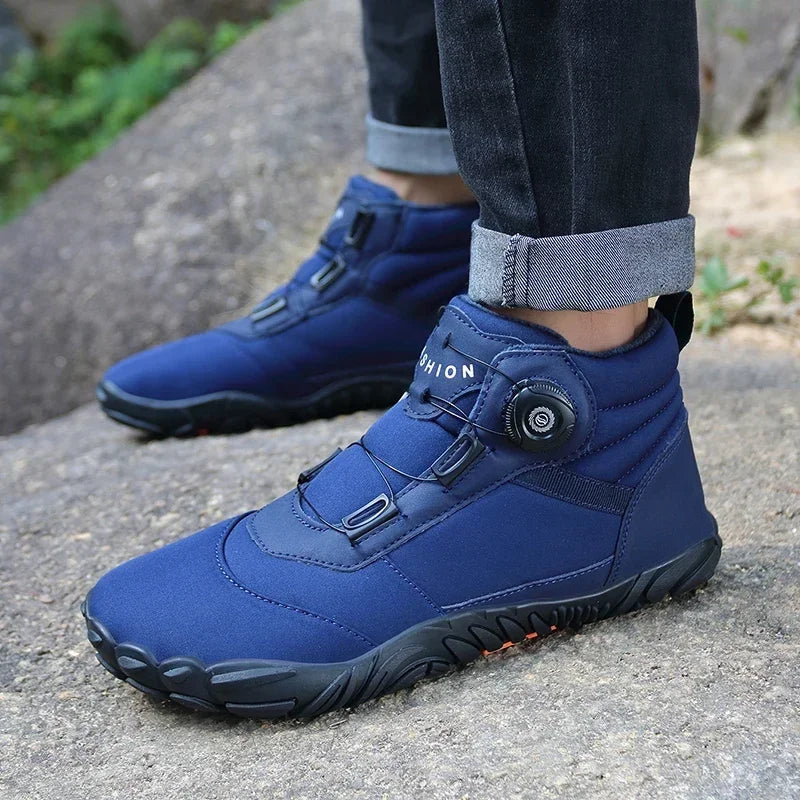 New Winter Booties Men Snow BareFoot Casual Shoes Outdoor Waterproof Work Shoes Warm Fur Men Ankle Shoes Snow Boots Plus Size 49
