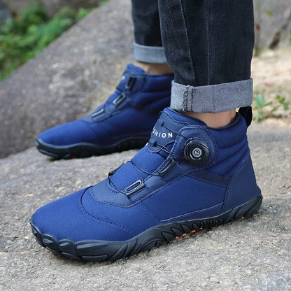 New Winter Booties Men Snow BareFoot Casual Shoes Outdoor Waterproof Work Shoes Warm Fur Men Ankle Shoes Snow Boots Plus Size 49