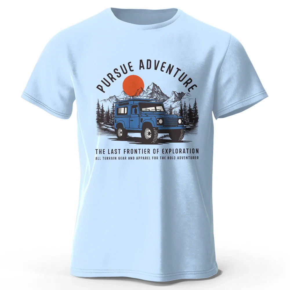 Wilderness Explorer Vintage Medal Printed Unisex Men Women T-Shirt Tees Tops 100% Cotton Topographic Graphic Bushcraft Wear