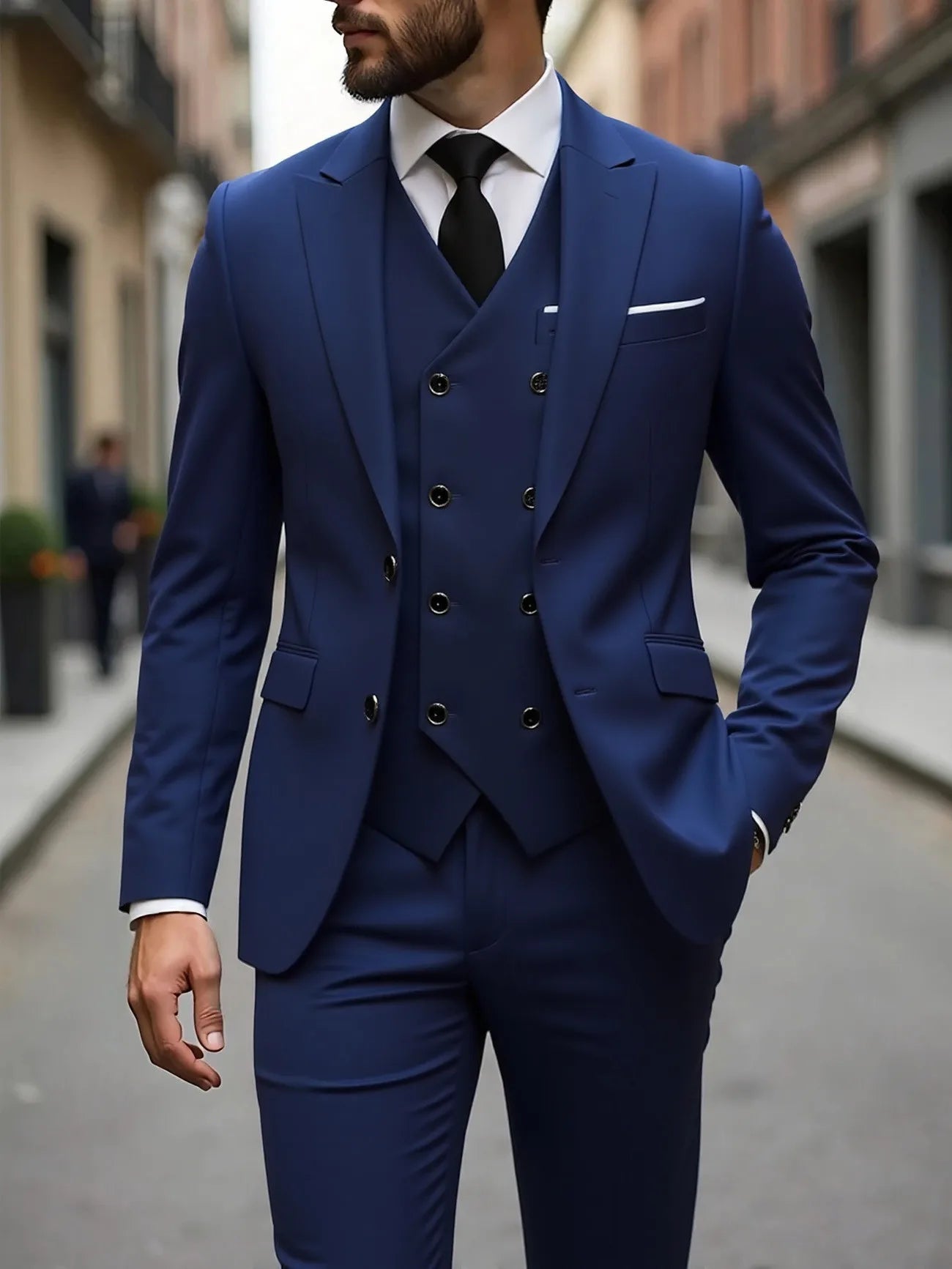 Four Seasons Wedding Groom Suit Big Size Business Formal Slim Fit Korean Style Three Piece Set Mens Tuxedo