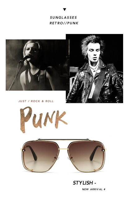 2025 Steampunk Sunglass Men Vintage Square Sunglasses Women Trendy Retro Punk Fashion Glasses Gafas De Sol Hombre Luxe Zonnebril
