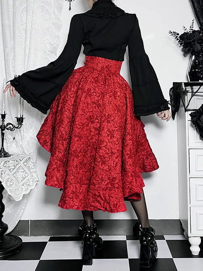 Fairycore Grunge Lolita Skirt Women Dark Gothic Christmas High Waist Bandage Corset Skirt Aesthetic Streetwear Partywear