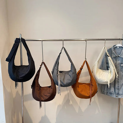 New Comfortable and Versatile Texture Hobo Bags Women Crossbody Bags Large Capacity Lightweight Casual Storage Bags Fashionable