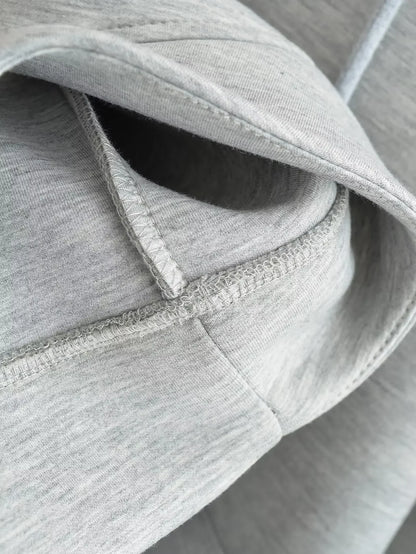 Autumn Women Casual Hooded Jacket Loose Oversize Zipper Hoodie Sweatshirts Solid Coat Office Lady Chic Outwear Tops