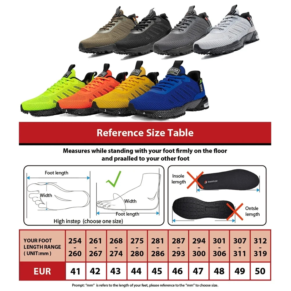 Men Running Shoes Brand Breathable Mesh Outdoor Grass New Male Sneakers Shoes Walking Gym Shoes For Men Plus size 41-50