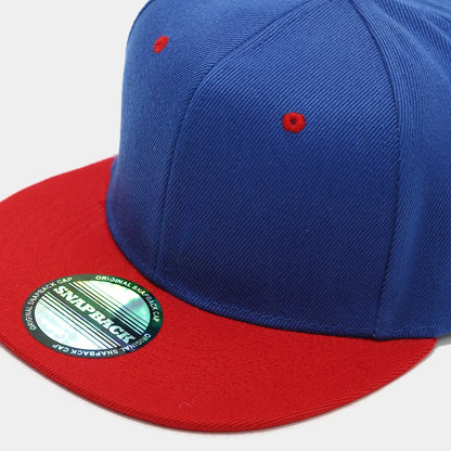 Blank Two Tone Snapback Cap Men Women Flat Brim Baseball Hat Color Block Hip Hop Streetwear Adjustable Plain Bboy Caps