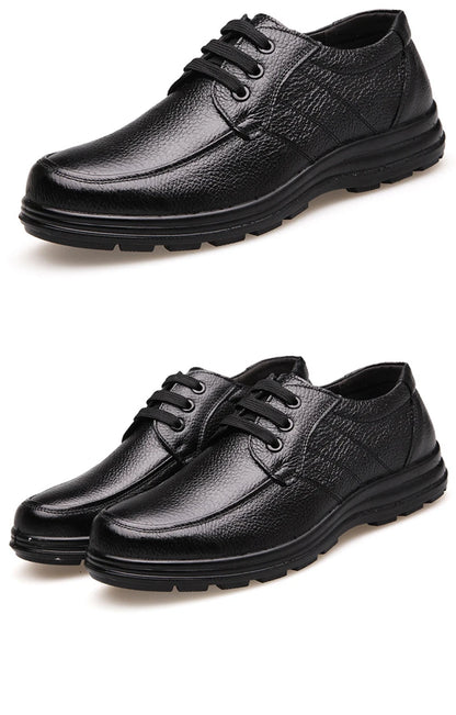 Genuine Leather Shoes Flat Mens Casual Shoes Cowhide Business Brand Male Footwear Soft Comfortable Black