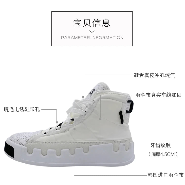 American European Fashion Casual Shoes Men High-top Sneaker Boots Cowhide Comfortable Leather Ankle Boots Lace-up Flat Trainers