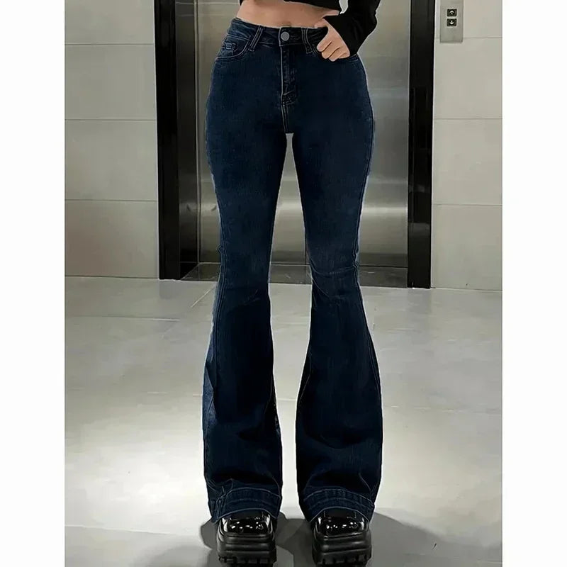2025 Woman Vintage High Waist Flare Jeans Female Stretchy Bootcut Tight Denim Pants Women Bell Bottoms Casual Slim Fit Trousers