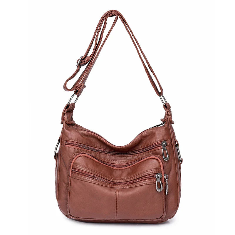Women Bag 2023 New Fashion Middle-aged Handbag Multi-pocket Practical Messenger Vintage Shoulder Bag Hobos Trend Crossbody Pack