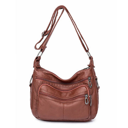 Women Bag 2023 New Fashion Middle-aged Handbag Multi-pocket Practical Messenger Vintage Shoulder Bag Hobos Trend Crossbody Pack