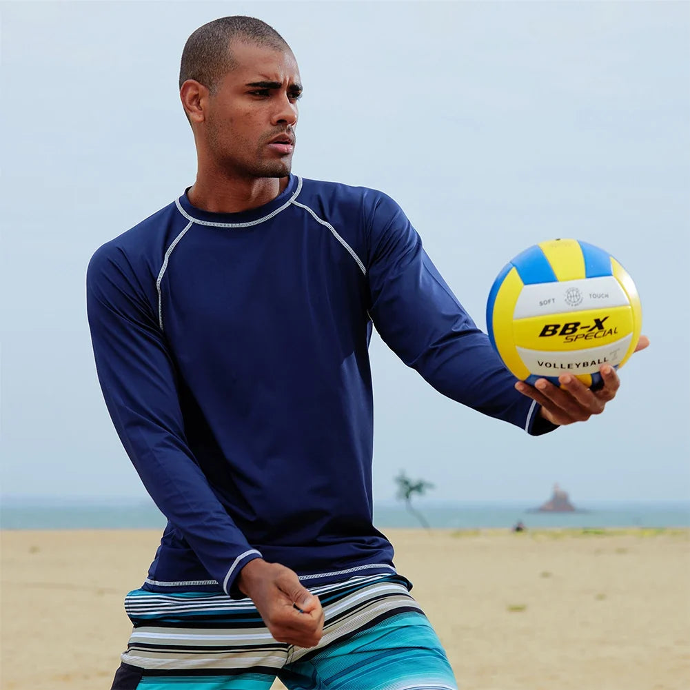 Men's Long Sleeve Swim Shirts Rashguard UPF 50+ UV Sun Protection Shirt Athletic Workout Running Hiking T-Shirt Swimwear