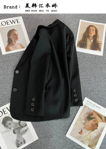 Elegant Office Lady Blazers for Women 2025 Fashion Long Sleeve Single Button Blazer Coats Female Top Suit Jackets Outerwears