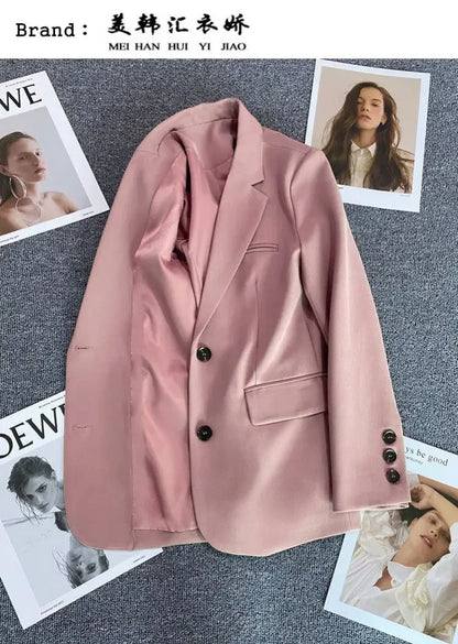 New Spring Suit 2025 Suit Jacket for Women with Small Temperament and High-end Feel Loose Casual Chic Elegant Fashion Coat Top