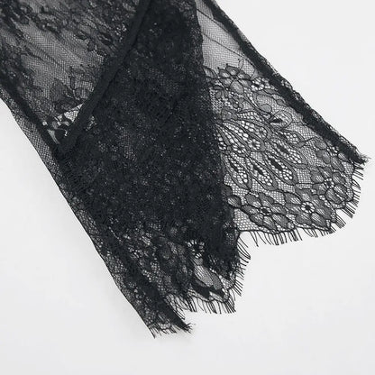 Evening Party Dress Lace Dress High Street Style Black Black Lace Dress Brand New Condition Fashion All-match Dress