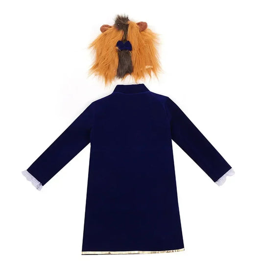 3-12Y  Anime Character Beast Jacket Robe Boy Lion Costume for Cosplay and Holiday Kids Anime Fantasy Party Wig Costume