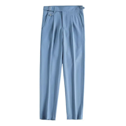 New Men's Suit Pants England Style Smart Casual Solid Slim Fit Straight Dress Pants For Men Formal Trousers Mens Clothing 2024