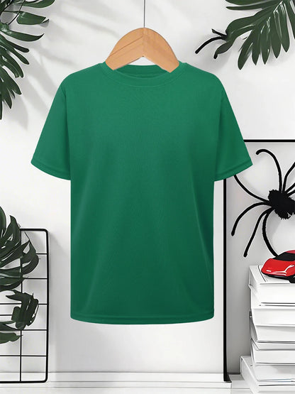Men's summer fashion casual loose pattern printed sports round neck short sleeved quick drying T-shirt top