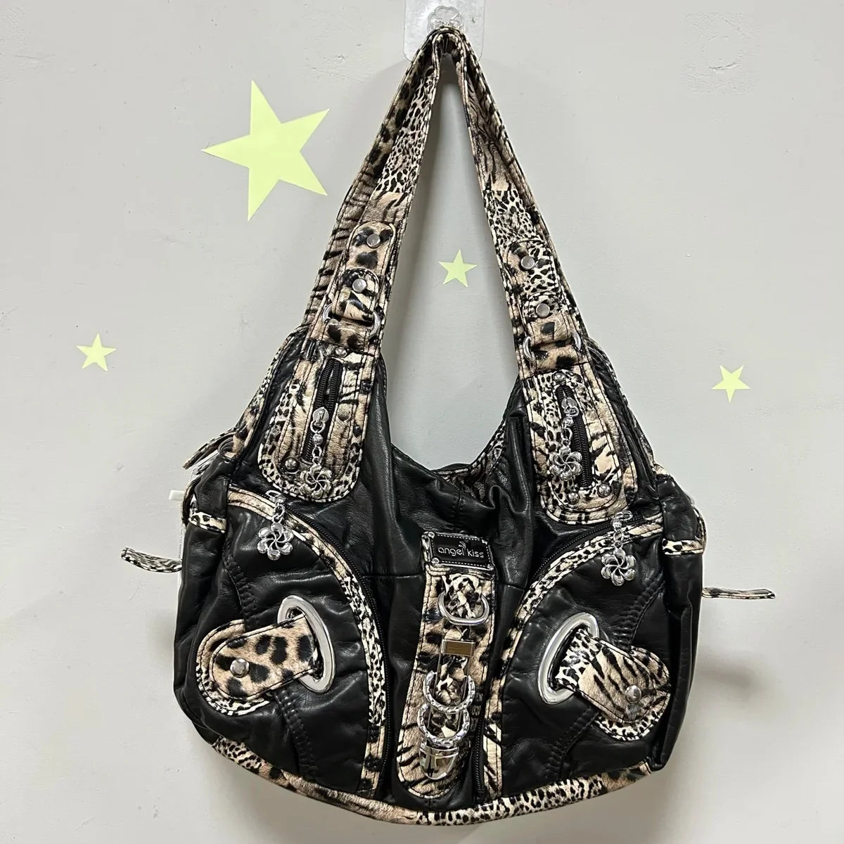 Vintage Bag Women Handbags Brown Leopard Shoulder Bag Top-handle Handbag Fashion Satchel Dumpling Shoulder Bag Tote Hobos