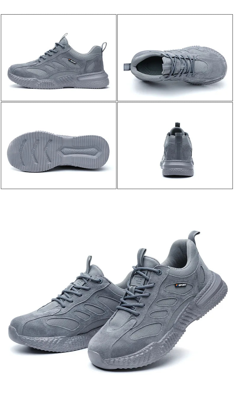 spring autumn light breathable work shoes mens work boots composite toe insulated shoes anti smash hard plastic toe safety shoes