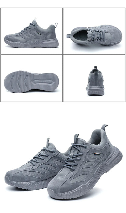 spring autumn light breathable work shoes mens work boots composite toe insulated shoes anti smash hard plastic toe safety shoes