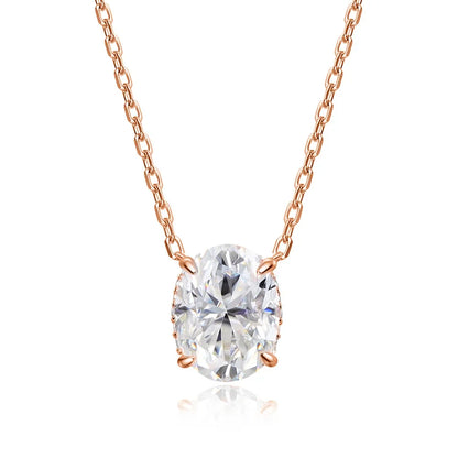 1-4.5ct Oval Cut Moissanite Necklaces for Women Daily Jewelry Solid 925 Silver Chain Wrap Diamond Pendant Birthday Gift