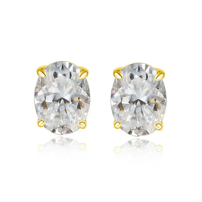 Oval Cut Moissanite Stud Earrings for Women 1-4 Carat D VVS1 GRA Certified Lab Gemstone 925 Sterling Silver 18k Earring