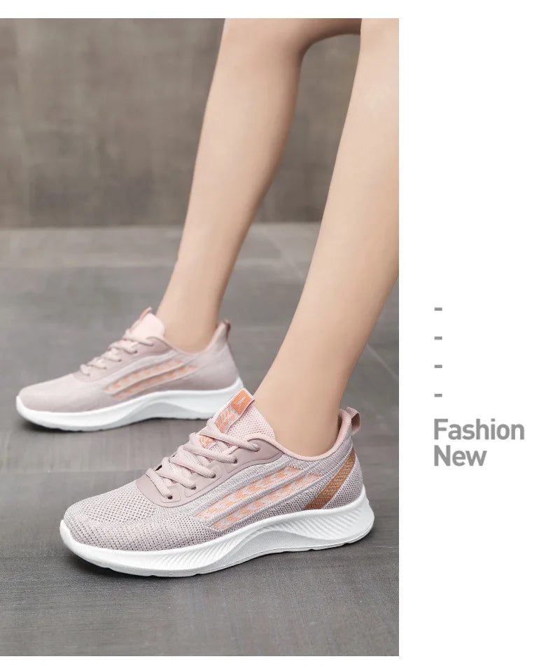 Women's Breathable Mesh Sneakers Platform Sole Korean Style Spring Casual Sports Shoe Plus Size Orthopedic  Height Walking Shoes