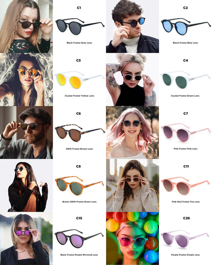(S Size) Retro Circular Polarized Sunglasses 2026 2025 Men Women Vintage Small Round Sun Glasses UV400 Goggles Shades