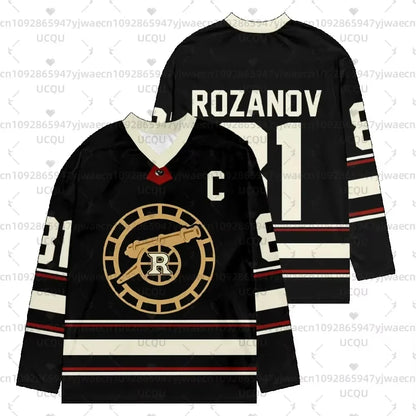 Women Men Rozanov 81 HOLLANDER NO.24 T-shirt Unisex Tops Heated Rivalry Hockey Jersey Long Sleeves T-shirt Tops