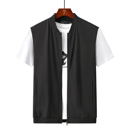 Summer Ultra-Thin Men's Vest Sleeveless Shoulders Quick Drying Breathable Jacket Outdoor Climbing Fishing Leisure Undershirt