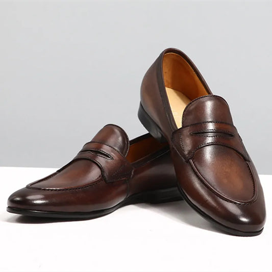 Italian Style Men's Loafers Tassel Genuine Suede Leather Comfortable Slip on Wedding Party Dress Shoes for Men Casual Shoes