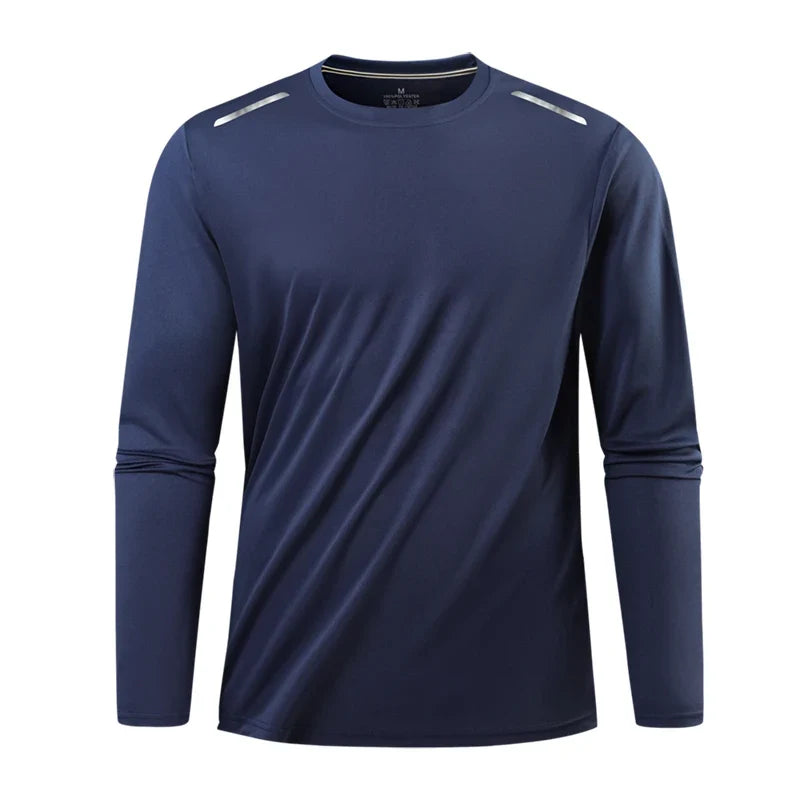 Men's Hiking Quick Drying T-shirts Breathable Camping Running Fishing Soft Elasticity Long Sleeve Tees Summer Autumn