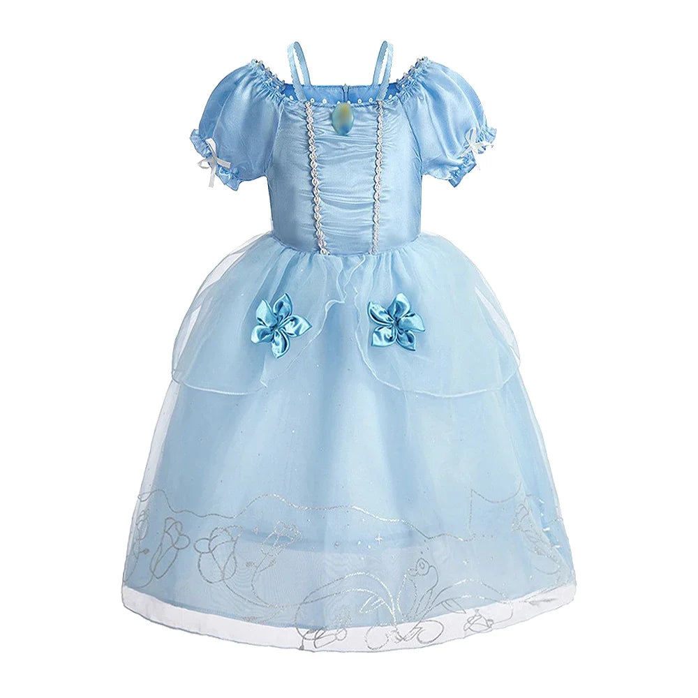 2026 Girls Costume Sleeping Beauty Aurora Princess Party Rapunzel Halloween Snow White Cosplay Costume Kid Cinderella Dress up