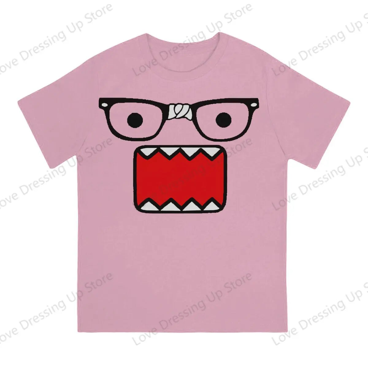 Domo Kun Print Funny Short Sleeved T-shirt Men Women Versatile  Couple Tops