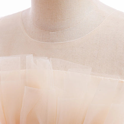 Elegant Ruffles Wedding Party Baby Girls Dress Tulle Pink Bow Bridemaid Princess Birthday Kids Dresses For Girl Evening Costumes