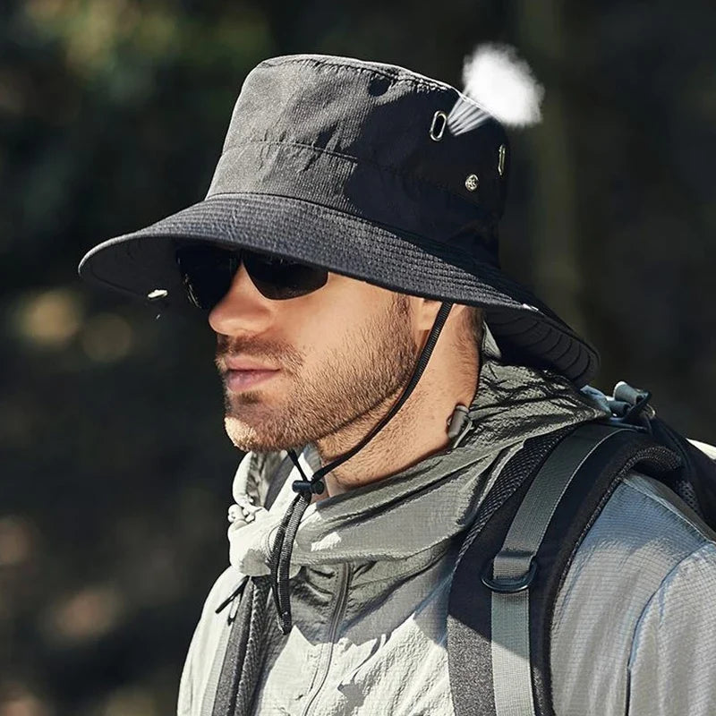 New Fisherman's Hat Fashionable and Versatile Sunscreen Mountaineering Hat Adjustable Breathable Waterproof Outdoor Camping Hat
