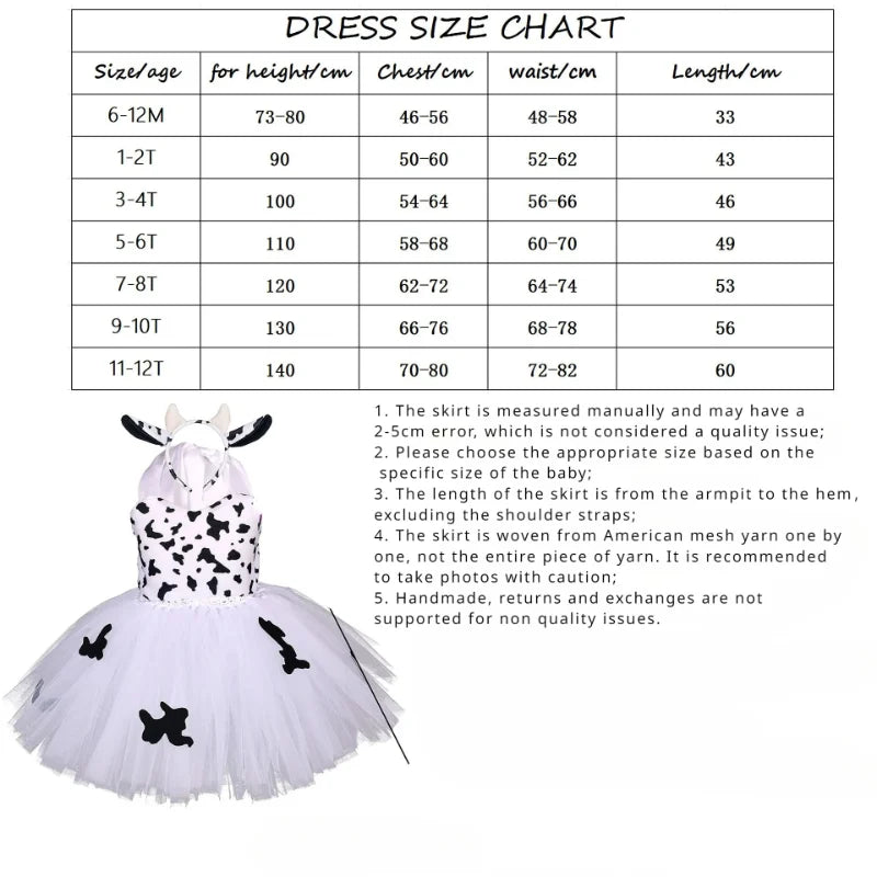 Baby Girls Halloween Animal Cosplay Costume Kids Forest Theme Giraffe Cows Tiger Leopard Zebra Print Tutu Dress Birthday Party