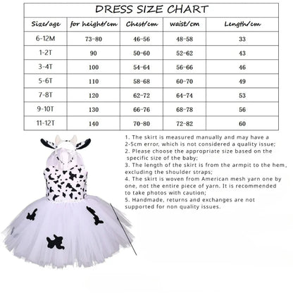 Baby Girls Halloween Animal Cosplay Costume Kids Forest Theme Giraffe Cows Tiger Leopard Zebra Print Tutu Dress Birthday Party
