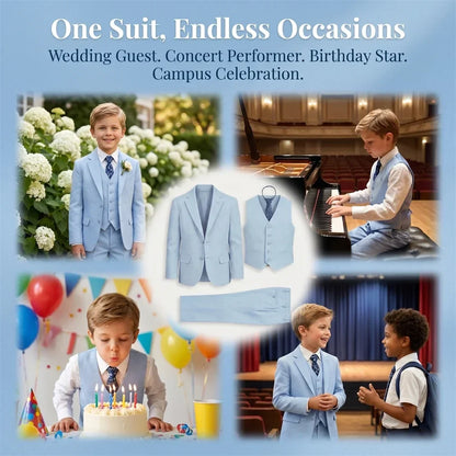 24H Ship Summer Linen Suit Set for Boys 3-14 Yrs, Breathable Lightweight Beach Wedding Suit for Kids, Communion High-End Suits