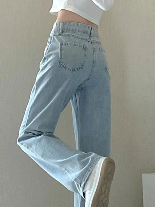 Spring And Summer New High Waisted Slim Jeans For Women Niche Casual Loose Thin Floor Pants Wide Leg Pants Trendy Pants