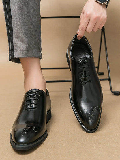 Men's Genuine Leather Dress Shoes Classic Oxford Soft Comfortable Lining Non-Slip Rubber Sole Business Office Formal Occasions