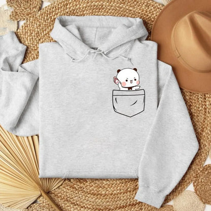 Matching Bubu Dudu Bear Pocket Couple Hoodies Anniversary Gift Clothing Cute Casual Daily Life Fall Winter Men Women Streetwear