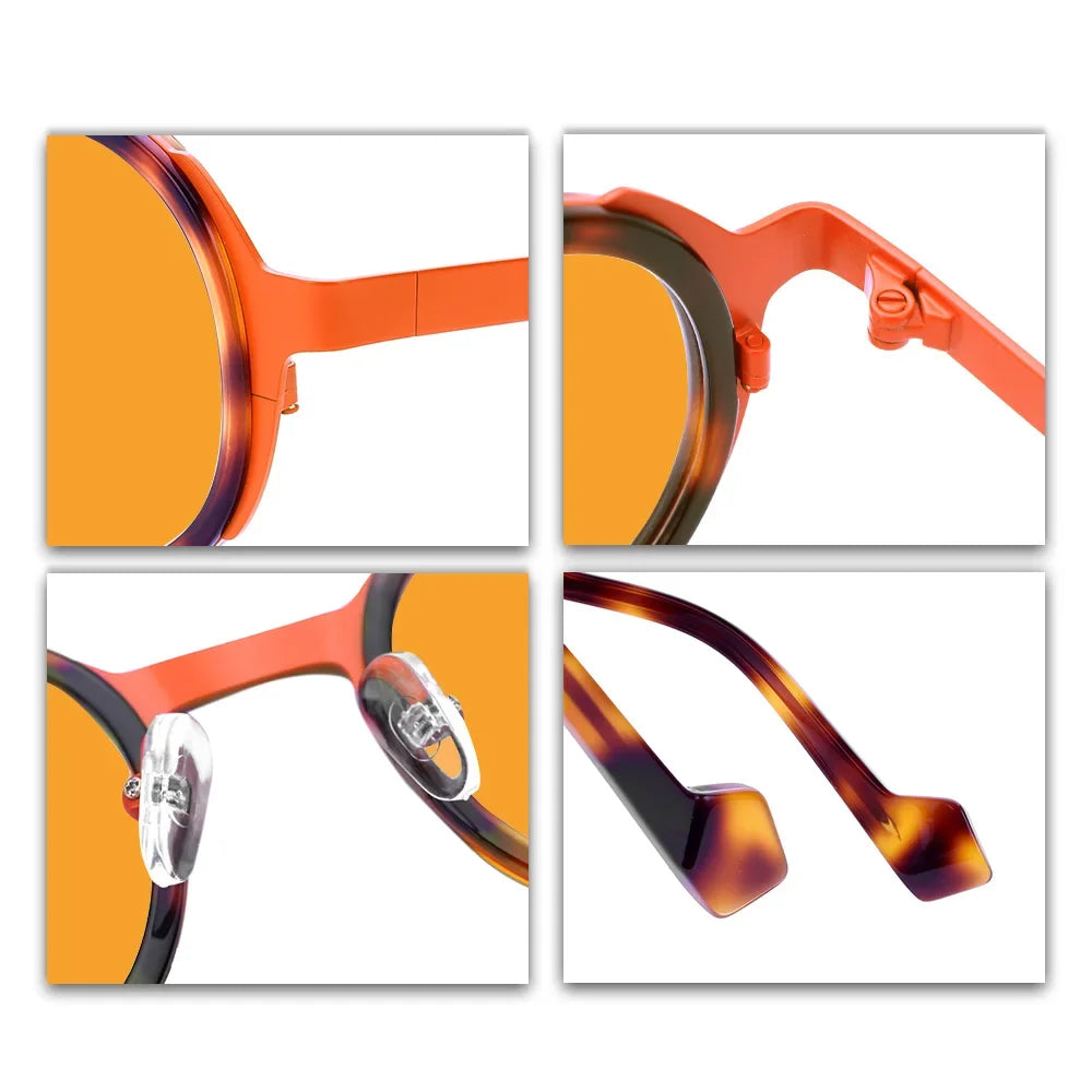 Retro Polarized Sunglasses UV400 Light Luxury Anti-Scratch Lightweight Urban Art Style Eyewear for Men Women