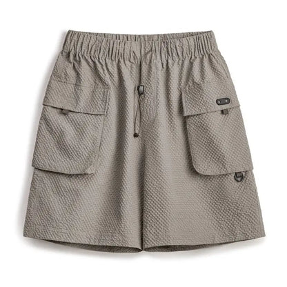 Men's Lightweight Seersucker Five Inch Shorts American Retro Mountain Style Techwear Thin Casual Summer Men Bottoms