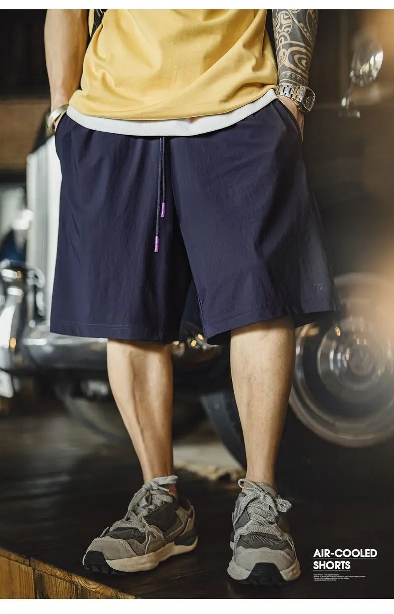 UPF 50+ Cool-Touch Shorts Men's Summer Knit Basketball Shorts with Elastic Waist Lightweight Quick-Dry Bottom for Running