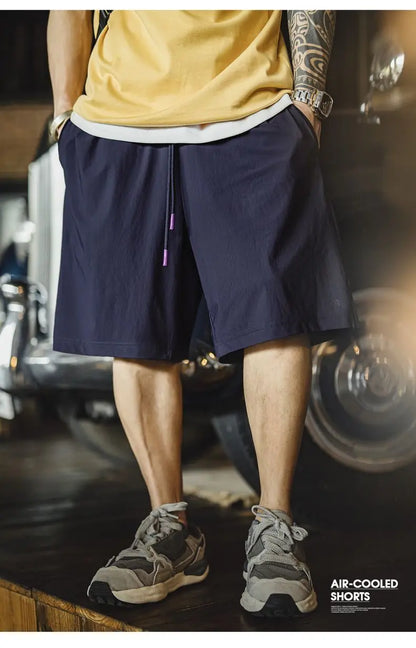UPF 50+ Cool-Touch Shorts Men's Summer Knit Basketball Shorts with Elastic Waist Lightweight Quick-Dry Bottom for Running