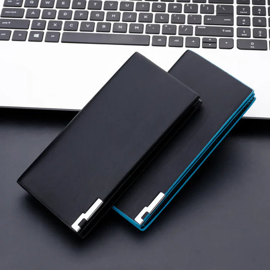 Nouveau Portefeuille Homme Fin Mince Portefeuille Long Homme Affaires Pochette Sac à Main Porte-monnaie Marque De Luxe Portefeuille Homme Carteira Masculina Porte-cartes